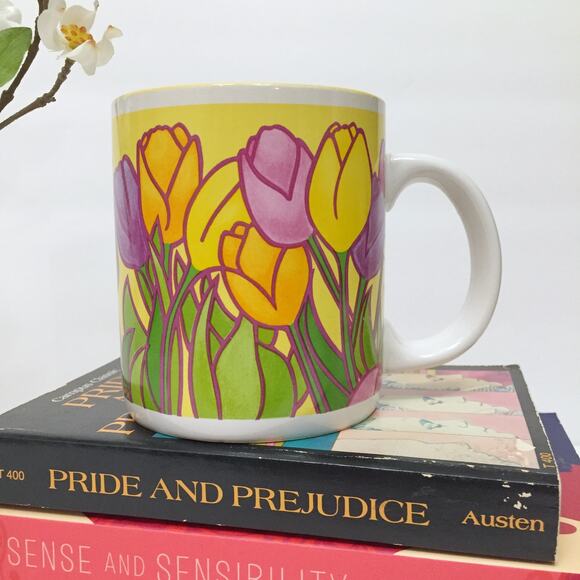 Vintage Bright Pastel Tulip Spring Easter Mug 1993 - Picture 4 of 6